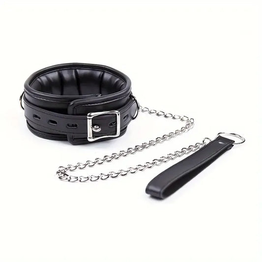 Halsband mit kleiner Führkette